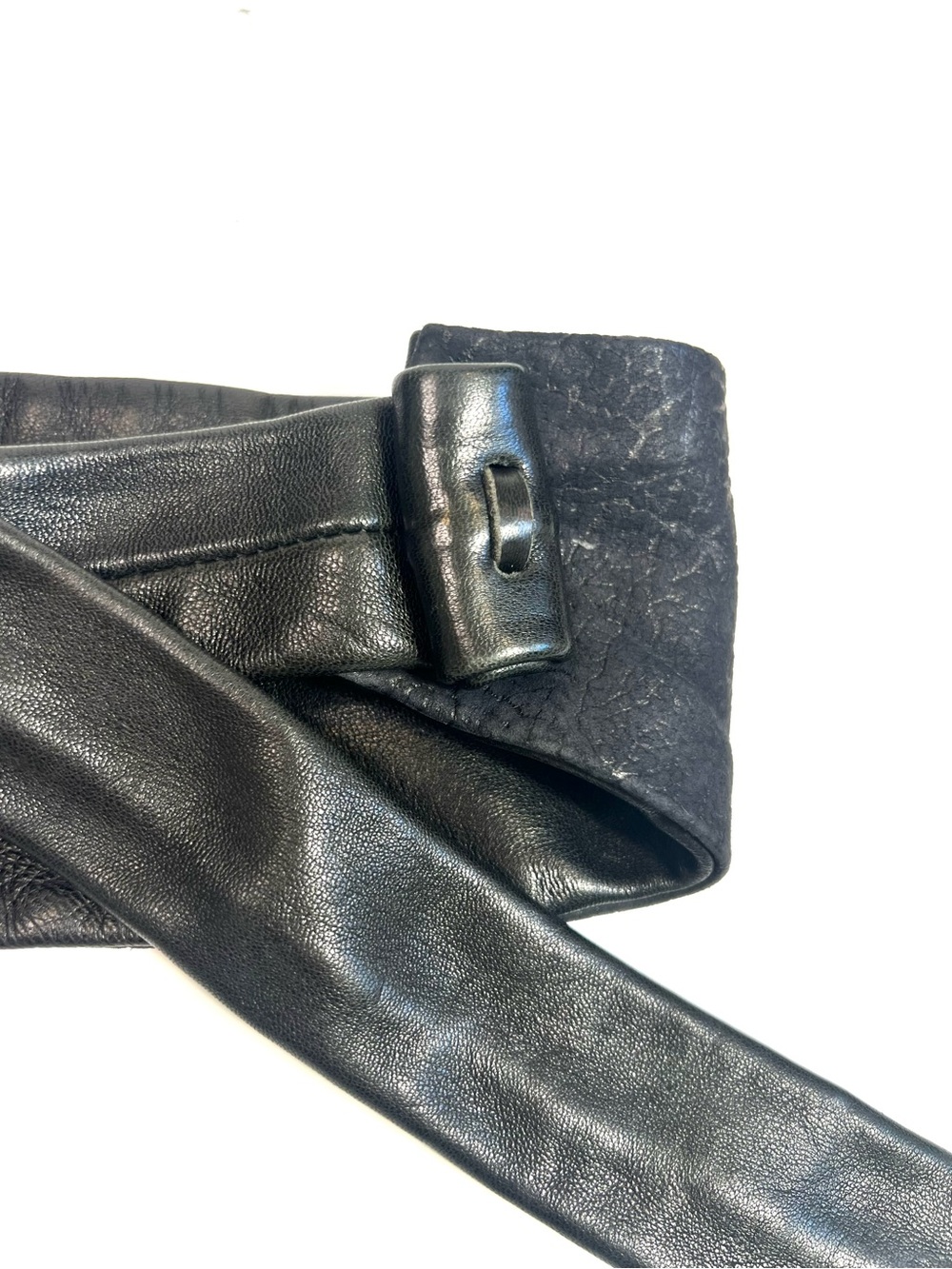 Vintage Il Bisonte Leather Tie Belt Black - Picture 2 of 12